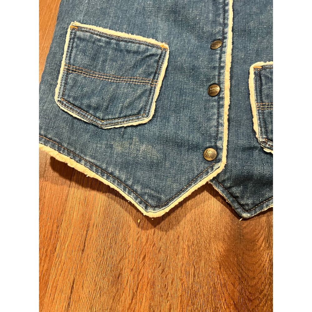 Do Nothing by Sedgefield Vintage Sherpa Lined Denim Vest Western Workwear Small - Picture 7 of 7
